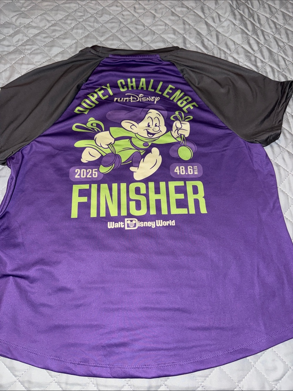 Dopey Challenge 2025 Purple Short Sleeve Graphic Performance Tee - I Did It!